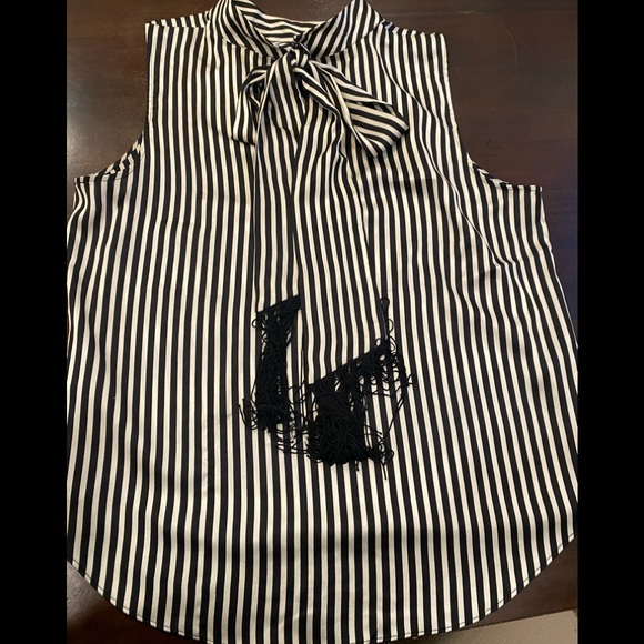 Vince Camuto Tops - Black/White Vince Camuto Striped Work Shirt